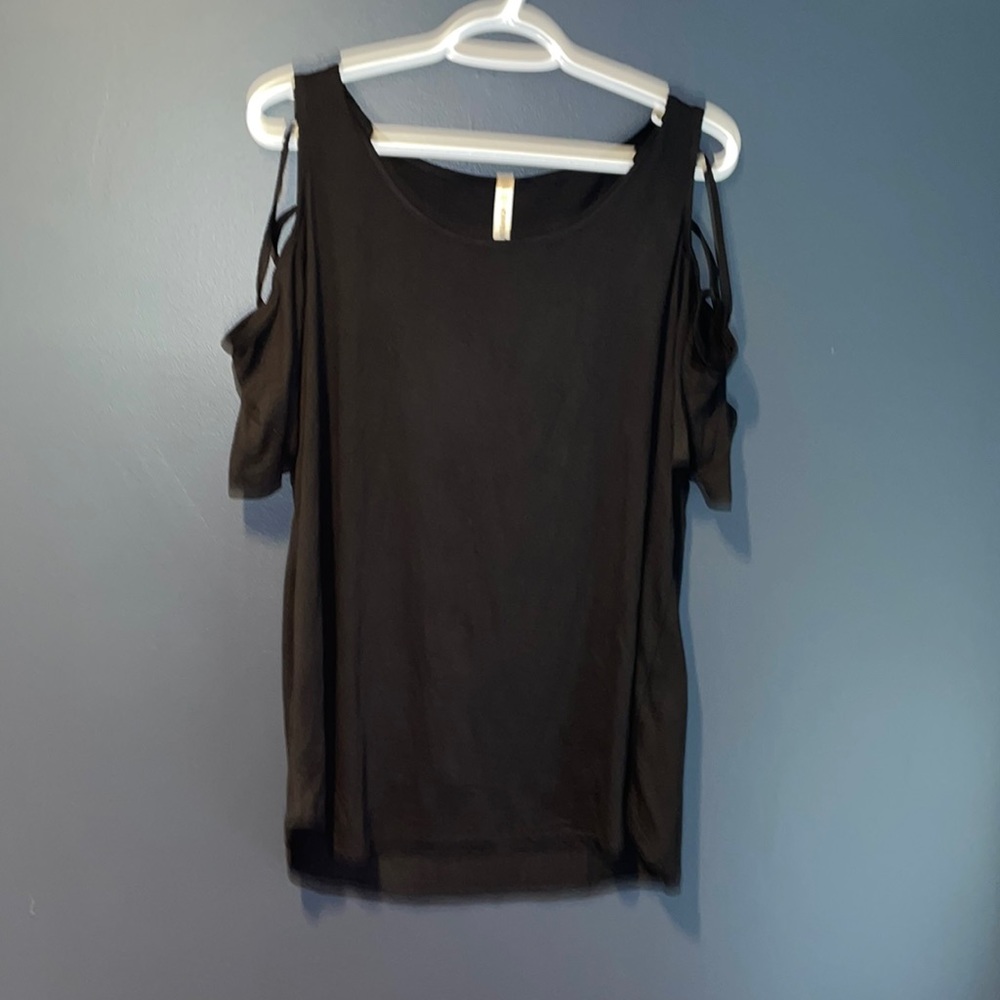 Off the shoulder black shirt